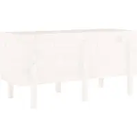 vidaXL Lit surélevé blanc 121x50x57 cm pin massif