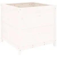 vidaXL Jardinière blanc 82,5x82,5x78 cm bois massif de pin