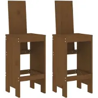 vidaXL Tabouret de bar 2 pcs. Marron miel 40x42x120 cm Pin massif