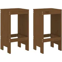 vidaXL Tabouret de bar 2 pcs. Marron miel 40x36x75 cm pin massif