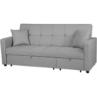 Beliani Canapé Convertible 3 Places Gris Clair Glomma