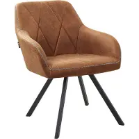 Beliani Lot de 2 chaises rembourrées brun doré avec pieds en métal noir fauteuils rétro style éclectique