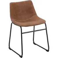 Beliani Ensemble de 2 chaises de salle à manger revêtement en polyester marron pieds en métal noir salle à manger moderne de style industriel