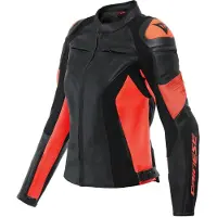 Dainese Racing 4 Lady Leather Noir Fluo Rouge Blouson Taille 40