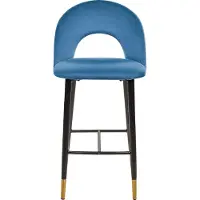 Beliani Ensemble de 2 chaises de bar en velours bleu Falton