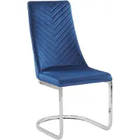 Beliani Lot de 2 chaises de salle à manger en velours bleu console à dossier haut salon