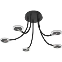 Steinhauer Plafonnier Turound 3375ZW – Lampe design noire avec verre, 91,5 cm, orientable et inclinable, , LED, à intensité variable, 5 000 lumens