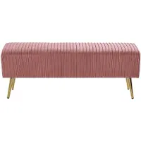 Beliani Bout de lit en velours rose PATERSON