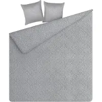 Beliani Couvre-Lits Avec Coussins Alamut 160 X 220 Cm Gris