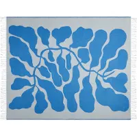 Beliani Couverture Kihun Tissu 130 X 170 Cm Bleu