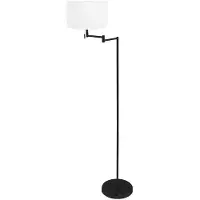 Steinhauer Lampadaire - noir - Bella - métal textile - Ø 45cm - E27 - 3888ZW -