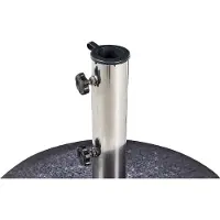 Beliani Pied de parapluie Granit noir Acier inoxydable 45 x 45 cm Porte-parapluie rond 25 kg