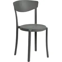 Beliani Jeu de 8 chaises de jardin en polypropylène gris foncé, plastique léger résistant aux intempéries pour l'intérieur et l'extérieur