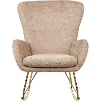 Beliani Fauteuil À Bascule Anaset Bouclé Beige Sable