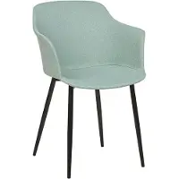 Beliani Ensemble de 2 chaises de salle à manger vert menthe tapissées pieds noirs meubles de salle à manger style rétro