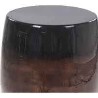 Beliani Table d'appoint en fer, couleur brun doré et noir, avec plateau rond en forme de tambour, style moderne, pour le salon ou la chambre à coucher