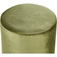 Beliani Pouf En Velours 47 Cm Vert Olive Lovett