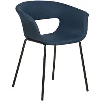 Beliani Jeu de 2 chaises de salle à manger bleu foncé coussins d'assise en polyester pieds en métal salle à manger cuisine