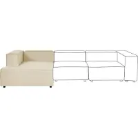 Beliani Divan Côté Droit Pour Canapé En Lin Beige Aprica