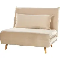 Beliani Canapé-Lit Setten Beige Sable Velours