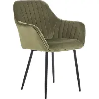 Beliani Ensemble de 2 chaises de salle à manger en velours vert olive Wellston Lumarko !