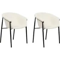 Beliani Ensemble de 2 chaises de salle à manger Boucle White Ames Lumarko
