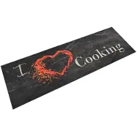 vidaXL Tapis de cuisine lavable impression cuisine noir 60x180 cm