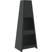 vidaXL Cheminée de jardin avec support à bois Tour-Design noir acier