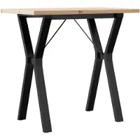 vidaXL Table de salle à manger châssis en Y 80x50x75,5 cm pin massif & acier