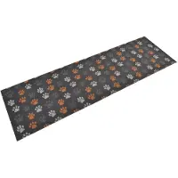 vidaXL Tapis de cuisine lavable impression de pattes 60x180 cm velours