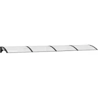 vidaXL Auvent de porte noir et transparent 400x75 cm Polycarbonate