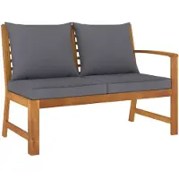 vidaXL Banc de jardin 114,5 cm avec coussin gris foncé en bois massif d'acacia
