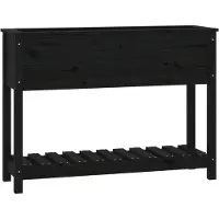 vidaXL Jardinière avec étagère Noir 111,5x34,5x81cm Bois massif de pin