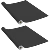 vidaXL Films autoadhésifs pour meubles 2 pcs Noir 500x90 cm PVC
