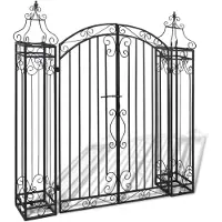 vidaXL Portillon ornemental de jardin Fer forgé 122 x 20,5 x 134 cm