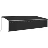 vidaXL Store manuel rétractable avec store & LED 6x3 m Anthracite