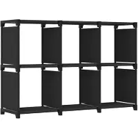 vidaXL Étagère d'affichage 6 cubes Noir 103x30x72,5 cm Tissu