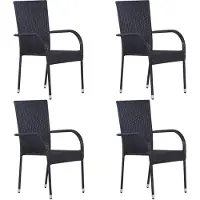 vidaXL Chaise de jardin Empilable Poly Rattan Chaise de jardin