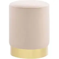 vidaXL Tabouret Abricot et doré Velours 28 x 36 cm