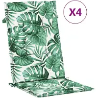 vidaXL Coussins de chaise à dossier haut lot de 4 modèle de feuille