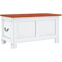 vidaXL Coffre de rangement et couvercle marron et blanc bois d'acacia