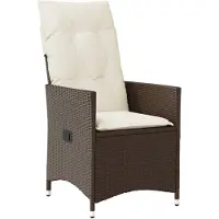vidaXL Fauteuil de jardin Réglable avec coussins Marron Poly Rattan