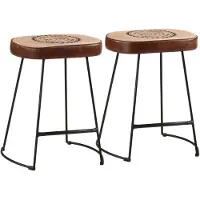 vidaXL Tabouret de bar 2 pcs. brun foncé 40x29,5x53 cm