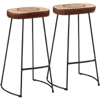 vidaXL Tabouret de bar 2 pcs. Brun foncé 44x37,5x78 cm