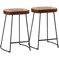 vidaXL Tabouret de bar 2 pcs. Brun foncé 41x29x62 cm