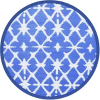 vidaXL Tapis d'extérieur ARAKIL bleu et blanc Ø160 cm PP