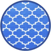 vidaXL Tapis d'extérieur ARAKIL Bleu Ø160 cm PP