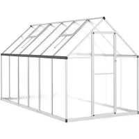 vidaXL Serre avec cadre de fondation argent 334x169x195cm Aluminimum
