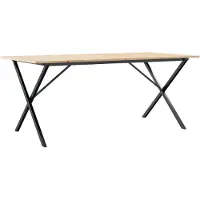 vidaXL Table de salle à manger châssis en X 180x90x75 cm pin massif et acier