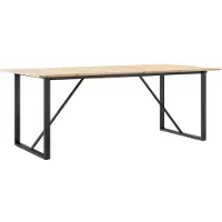 vidaXL Table de salle à manger O-cadres 200x100x75cm pin massif et acier